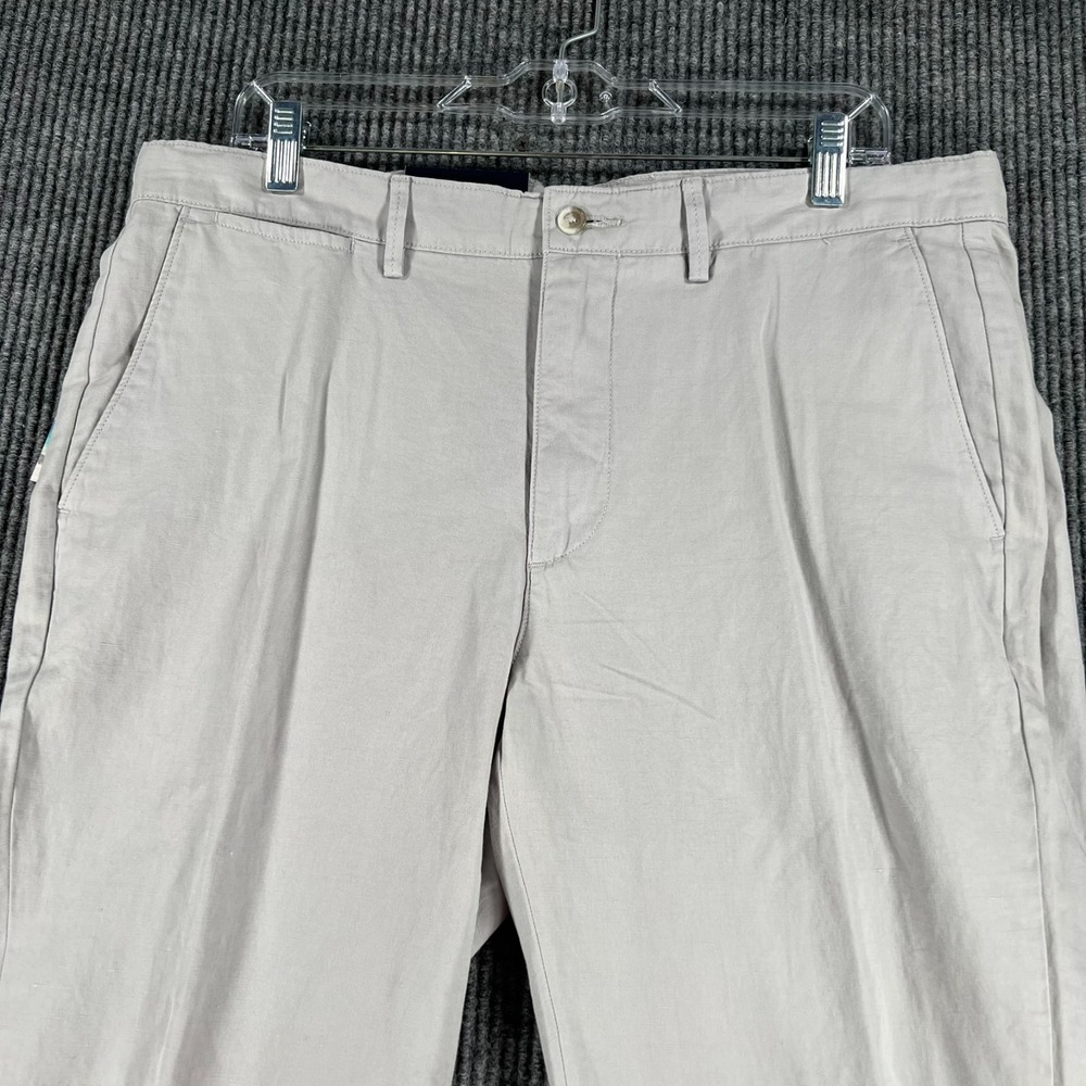 Cremieux Soho Linen Pants Mens 36x30 Gray Chino Key West Casual Comfort New - Picture 4 of 13